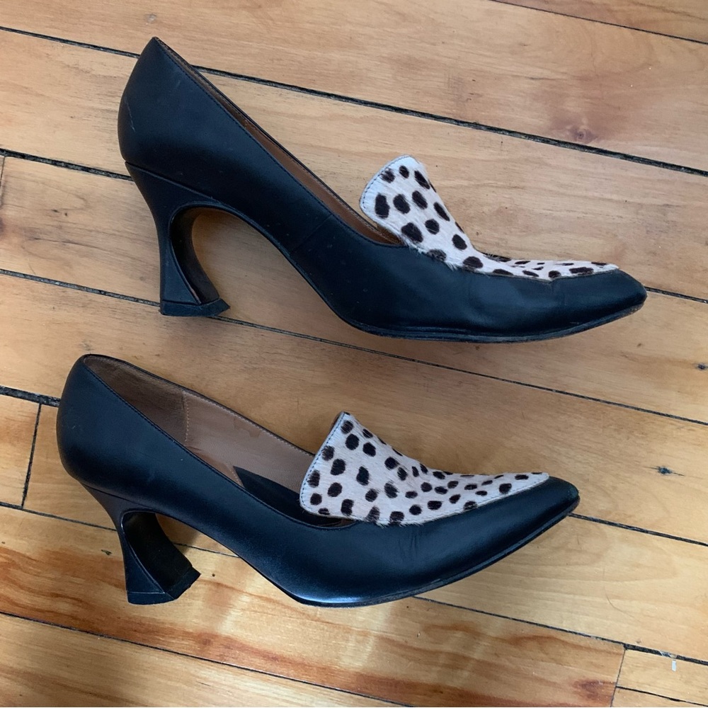 John Fluevog Presence Davis Leopard Print Heels 7.5